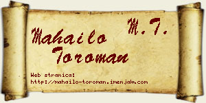 Mahailo Toroman vizit kartica